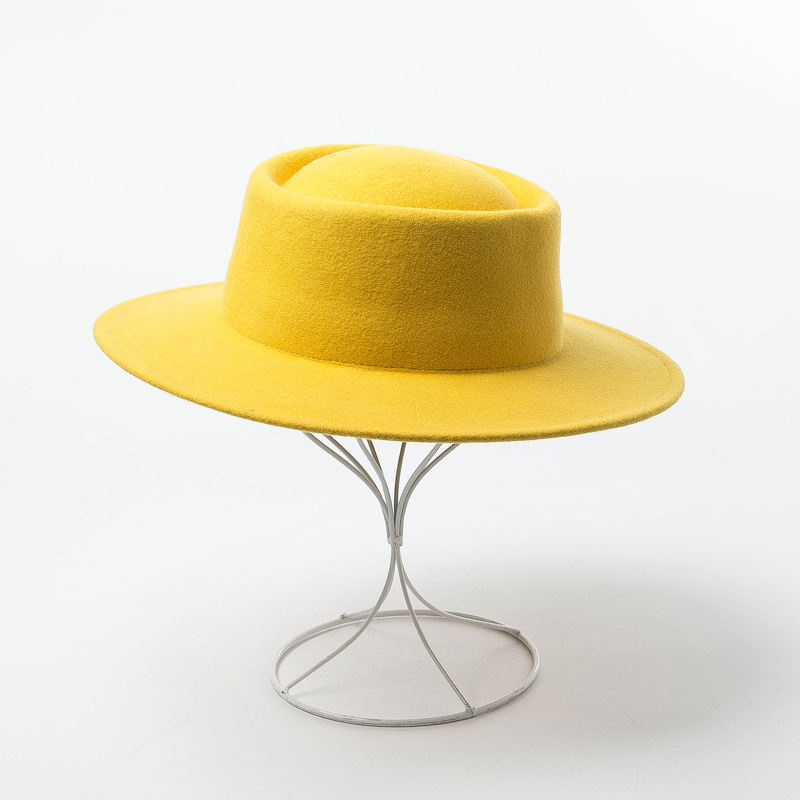 Concave tourist felt hat
