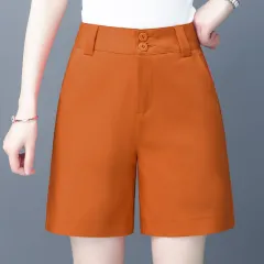 High waist a-line suit 5 points shorts - Orange - View 1