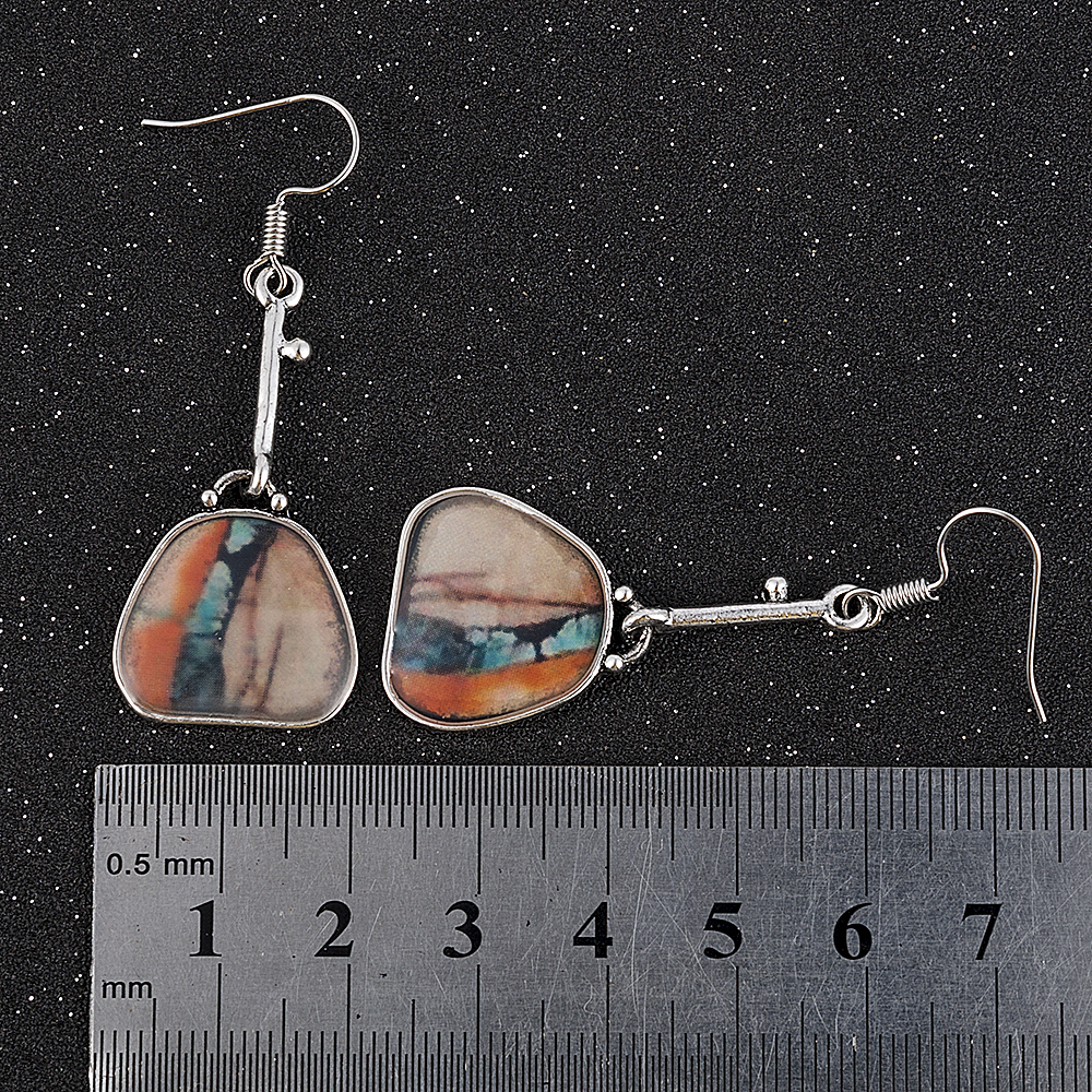 Colorful creative lock earrings