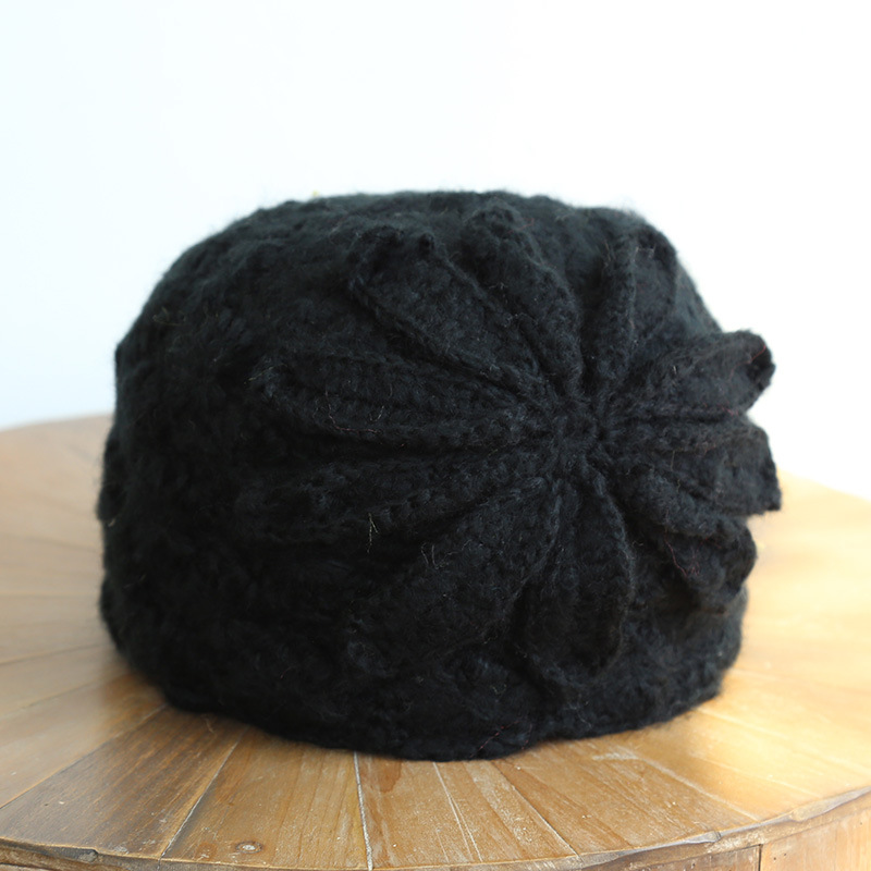 Hand knitted woolen hat women Black - Shop at LoveMi