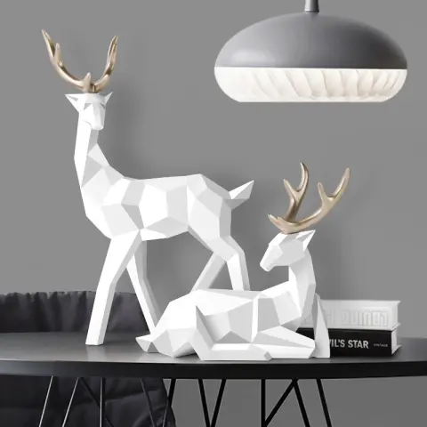 Deers Sculpture Resin Deer Statue Decoration Home Decor Statues