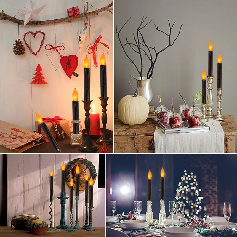 Halloween long black candles – image 5