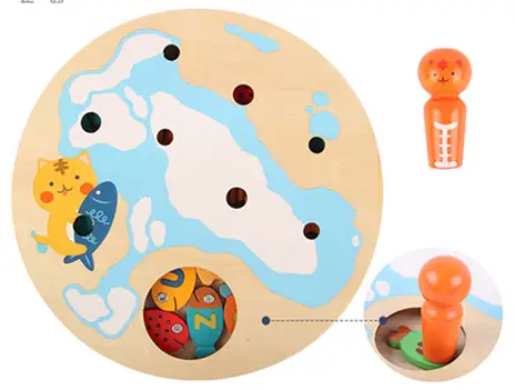 Magnetic Wooden Fishing Game