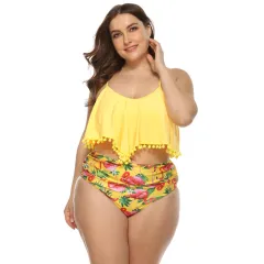 Fat woman bikini - Yellow - View 1