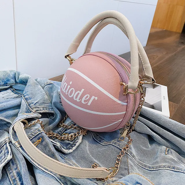 Basketball Shape Handbags and Purses for Women Chain Shoulder Crossbody Bag Girls Ladies HandBags Pink - Shop at LoveMi