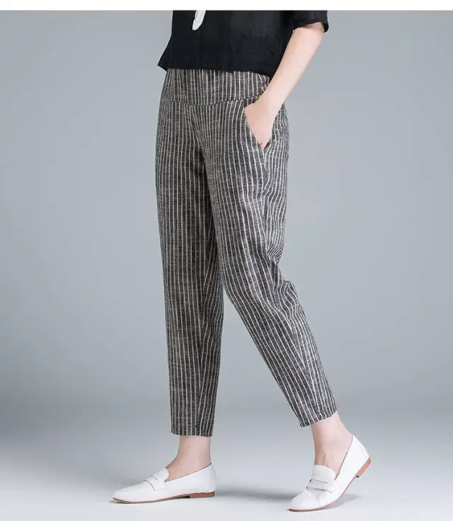 Striped Turnip Pants Grey - Shop at LoveMi