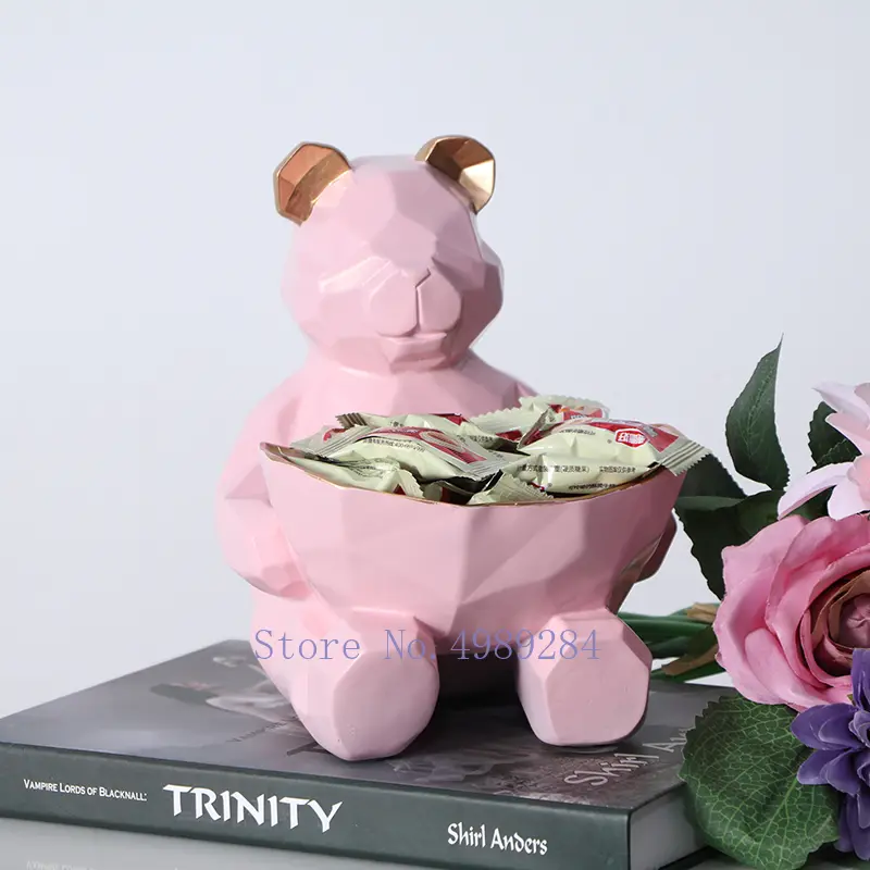 Geometric bear storage ornaments