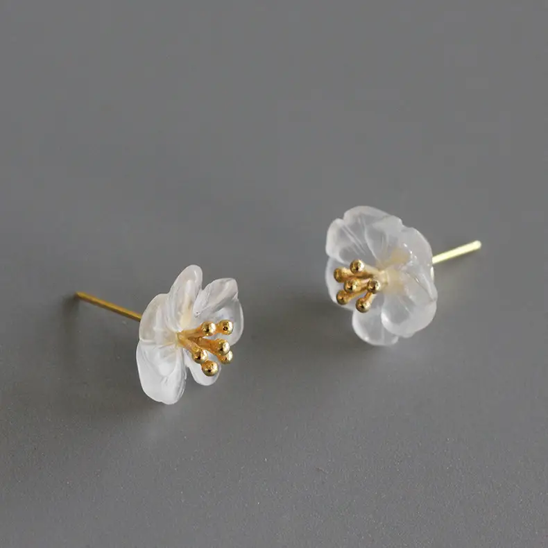 Sterling silver female earrings and earrings