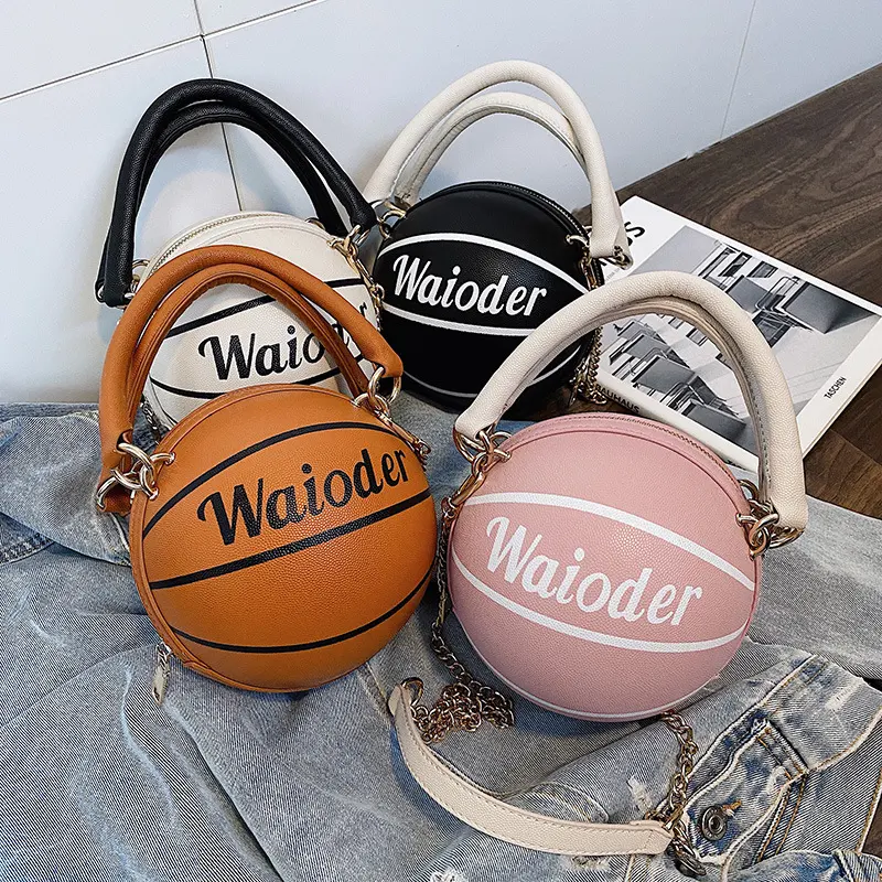 Basketball Shape Handbags and Purses for Women Chain Shoulder