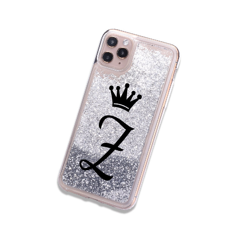 Mobile phone case 26 English letters liquid quicksand