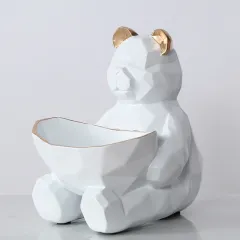 Geometric bear storage ornaments - White - View 1