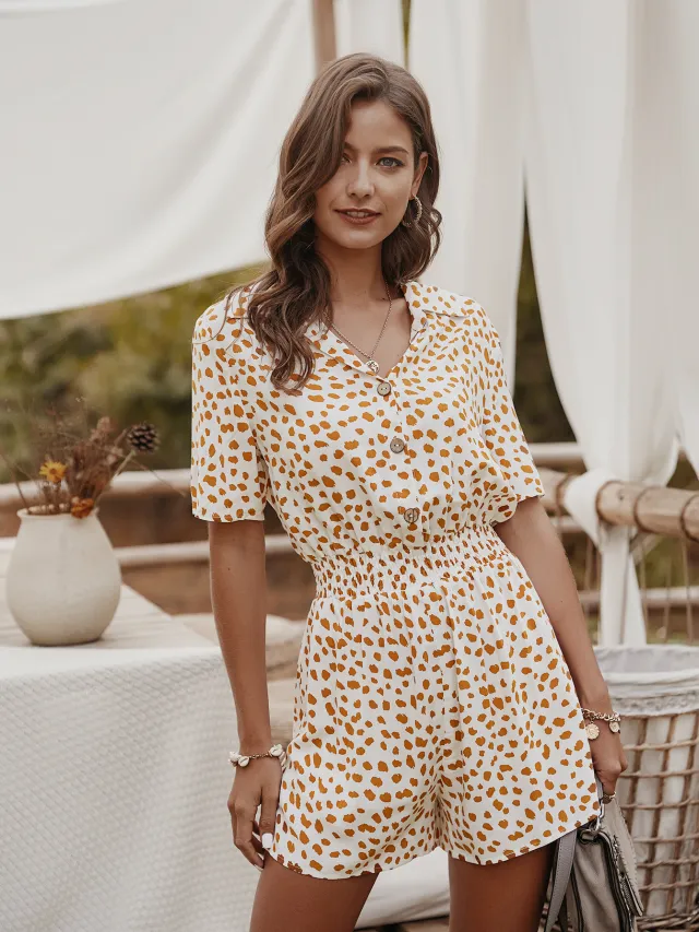Small floral shirt jumpsuit White - Shop at LoveMi