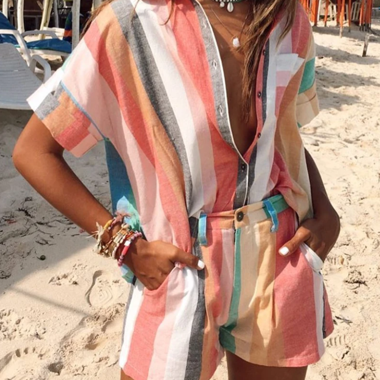 Striped comfortable jumpsuit