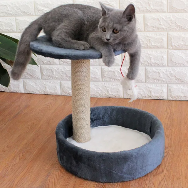 Cat tree small sisal toy jumping platform four seasons cat house Grey - Shop at LoveMi