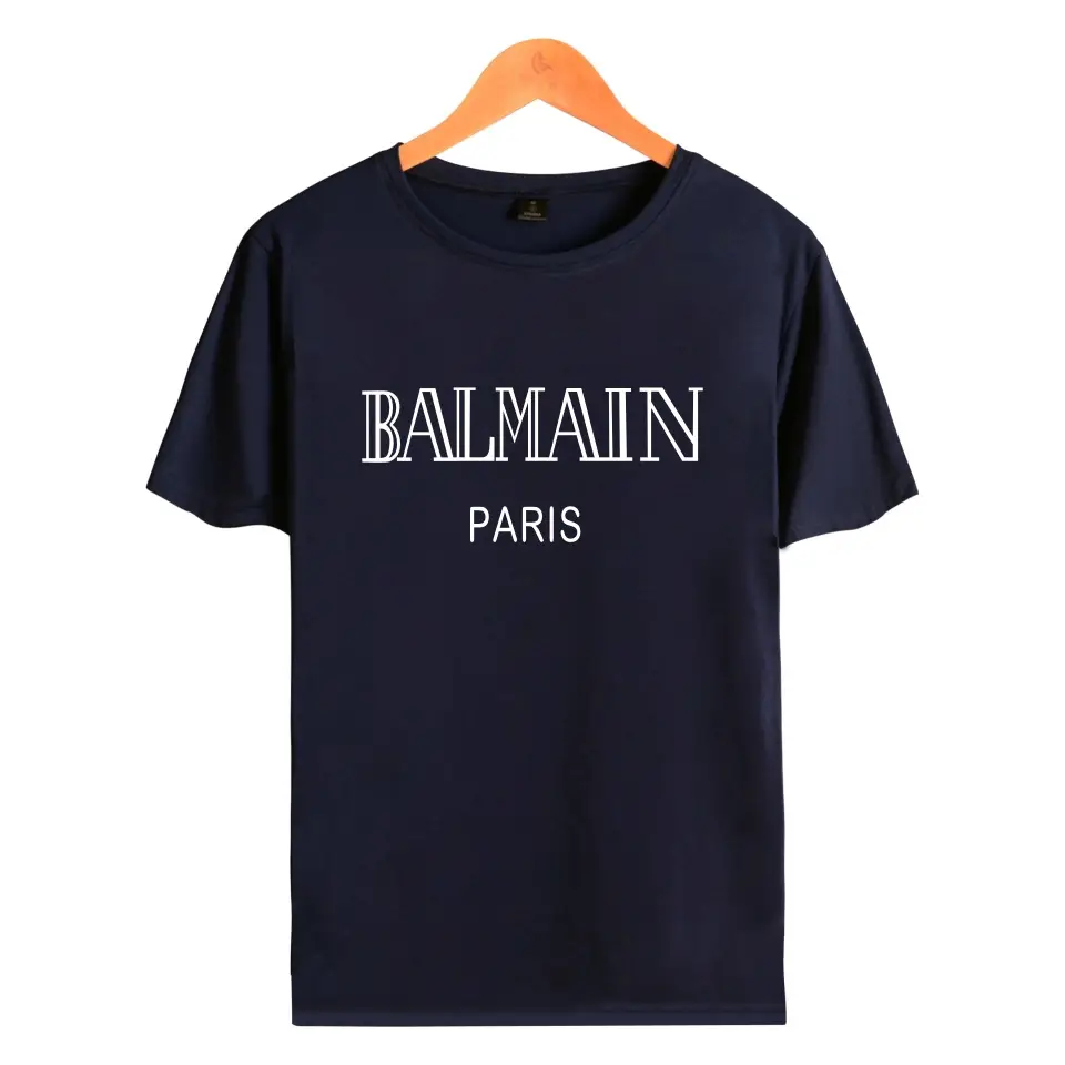 Men's loose letter short sleeve crew neck T-shirt