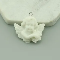 Angel Doll Earrings - White Circle3 - View 1