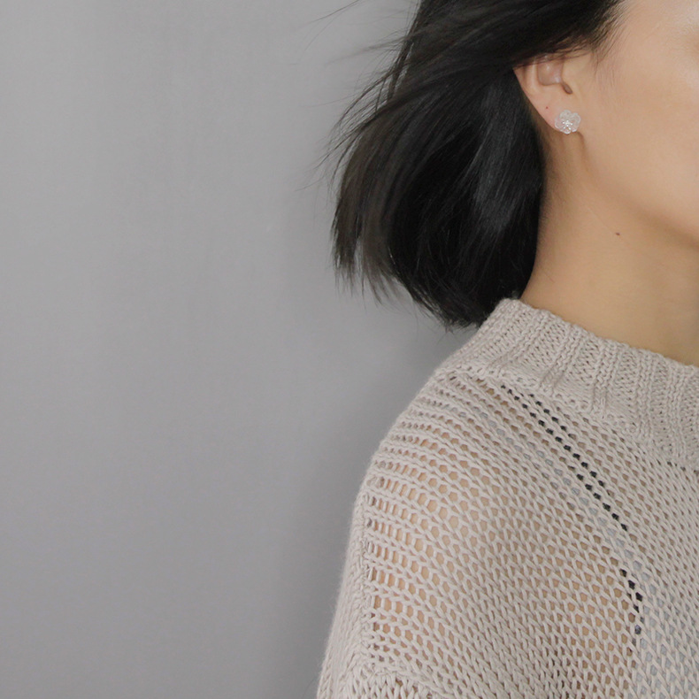 Sterling silver female earrings and earrings