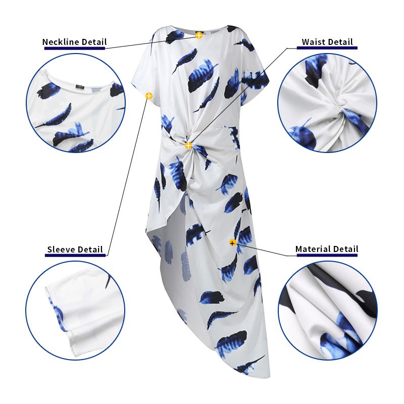 Shirt printed bifurcated square asymmetric top