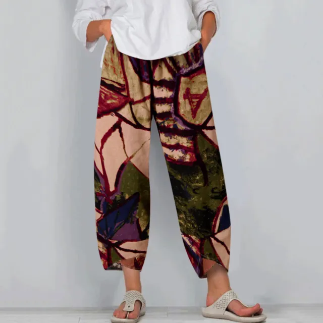 Casual printed fashion loose pants Green - Shop at LoveMi