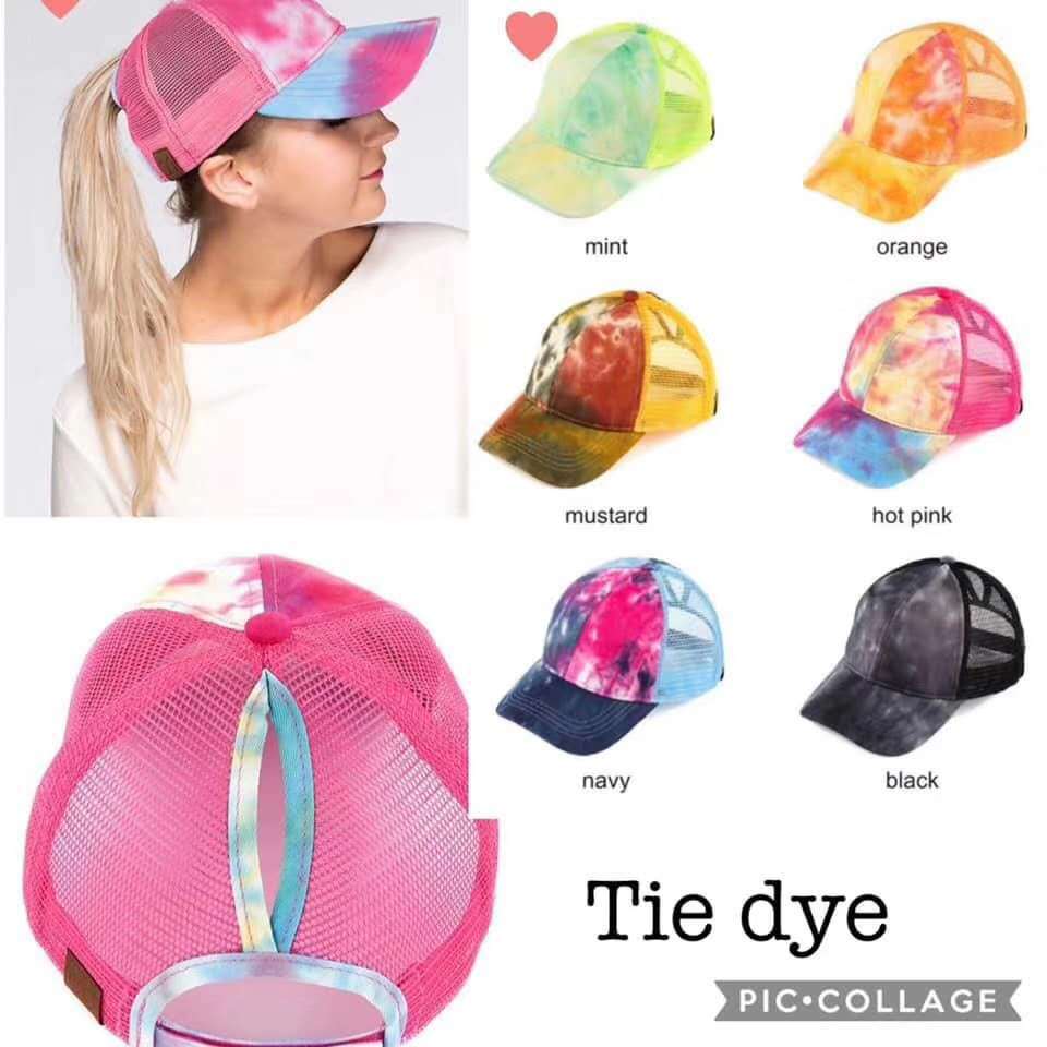 Tie-dye ponytail baseball cap