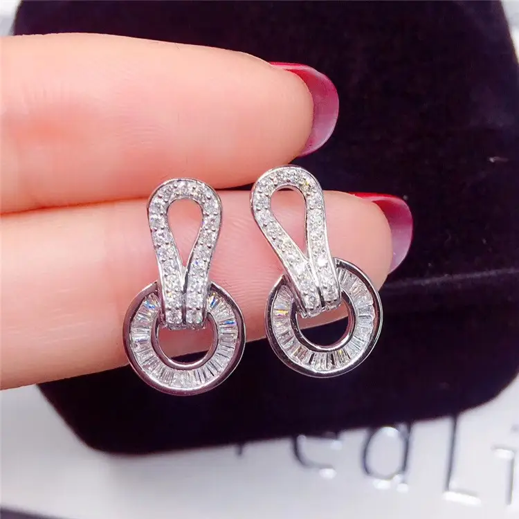 Geometric zircon earrings