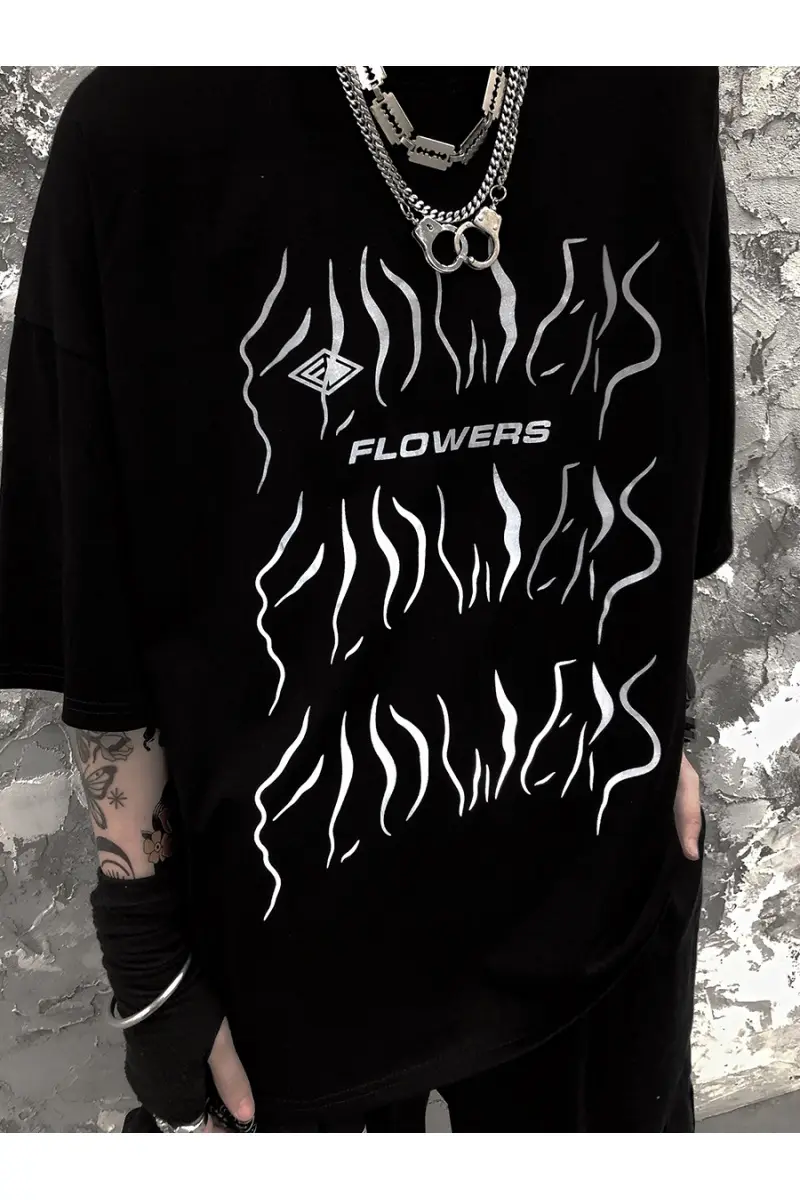 Hip-hop reflective letter T-shirt