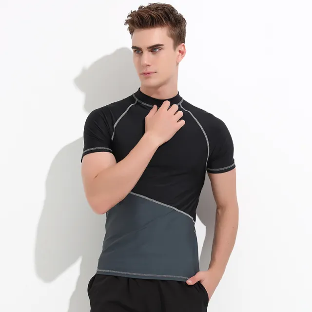 Sunscreen quick drying diving suit surfing short sleeve Black - Shop at LoveMi
