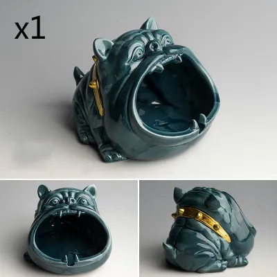 Cartoon Dog Ceramic Ashtray - Blue