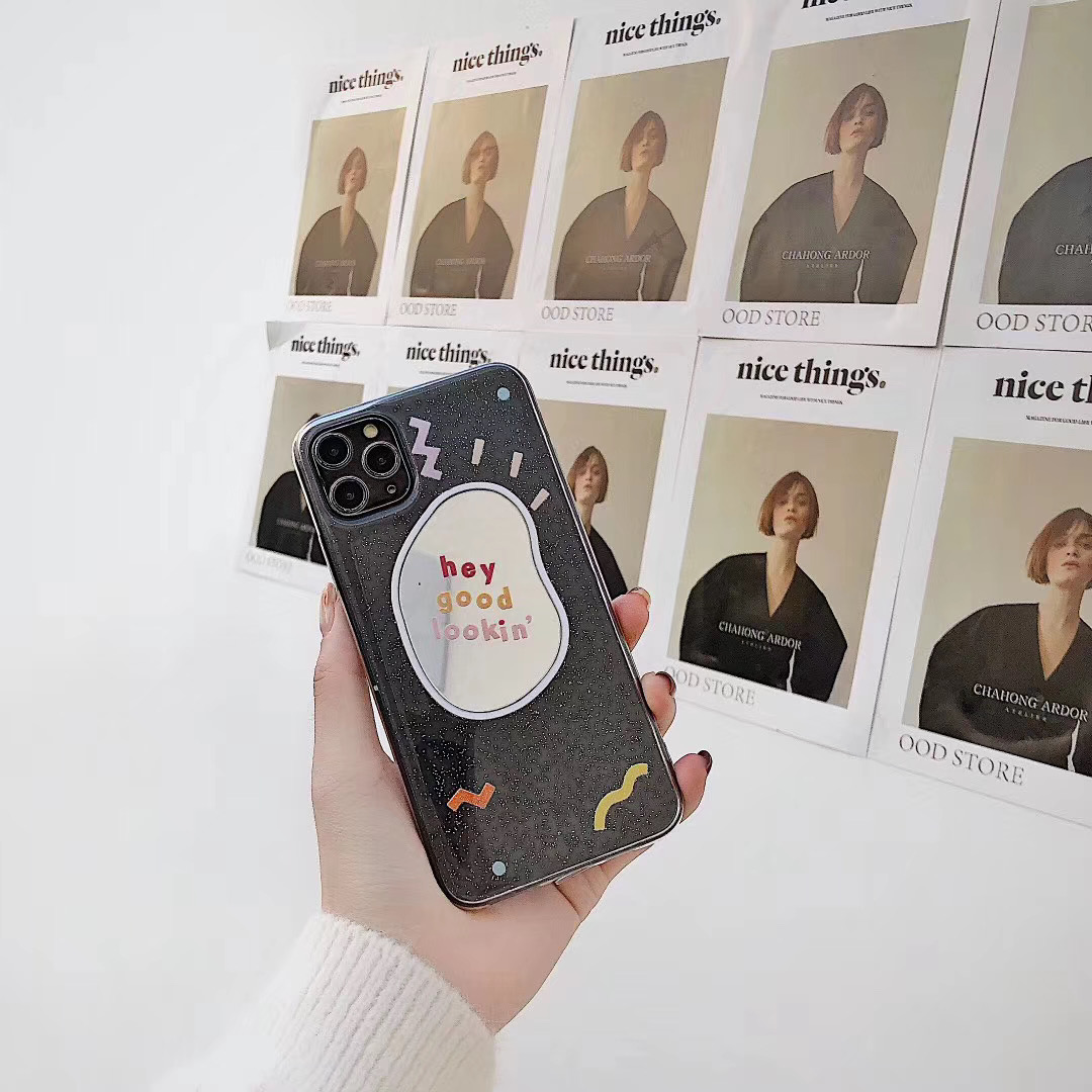 Transparent graffiti mirror phone case