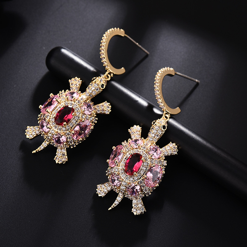 Personalized design small turtle earrings