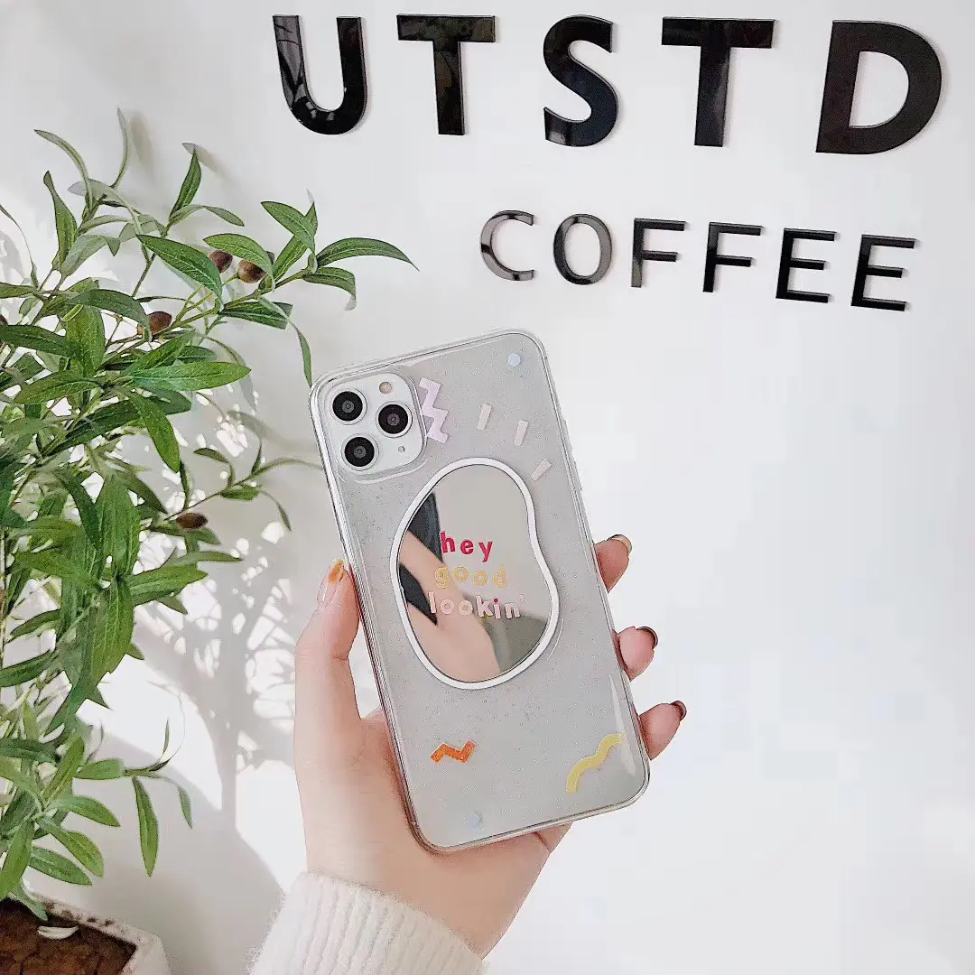 Transparent graffiti mirror phone case