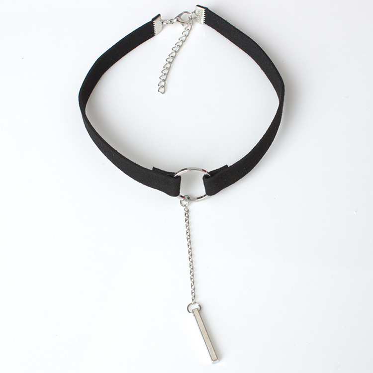 Velvet Wide Band Accessories One-line Pendant Necklace