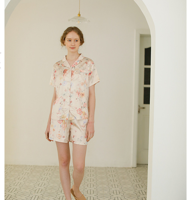 Title 7, Short Floral Home Shirt Short Sleeve Shorts