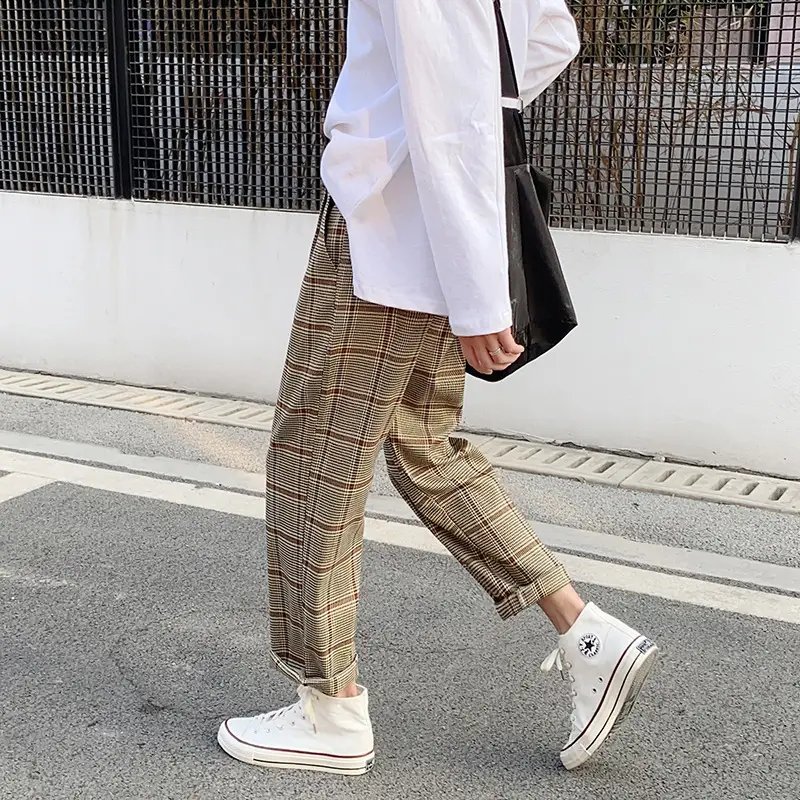 Casual Nine Points Straight Leg Pants