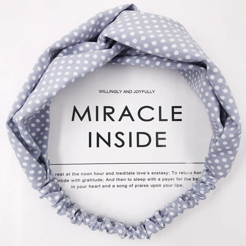 Korean cross hair band Cloth headdress - Blue Wave Point