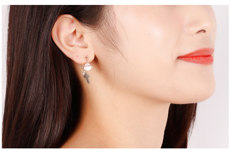 Dripping Universe Planet Stud Earrings