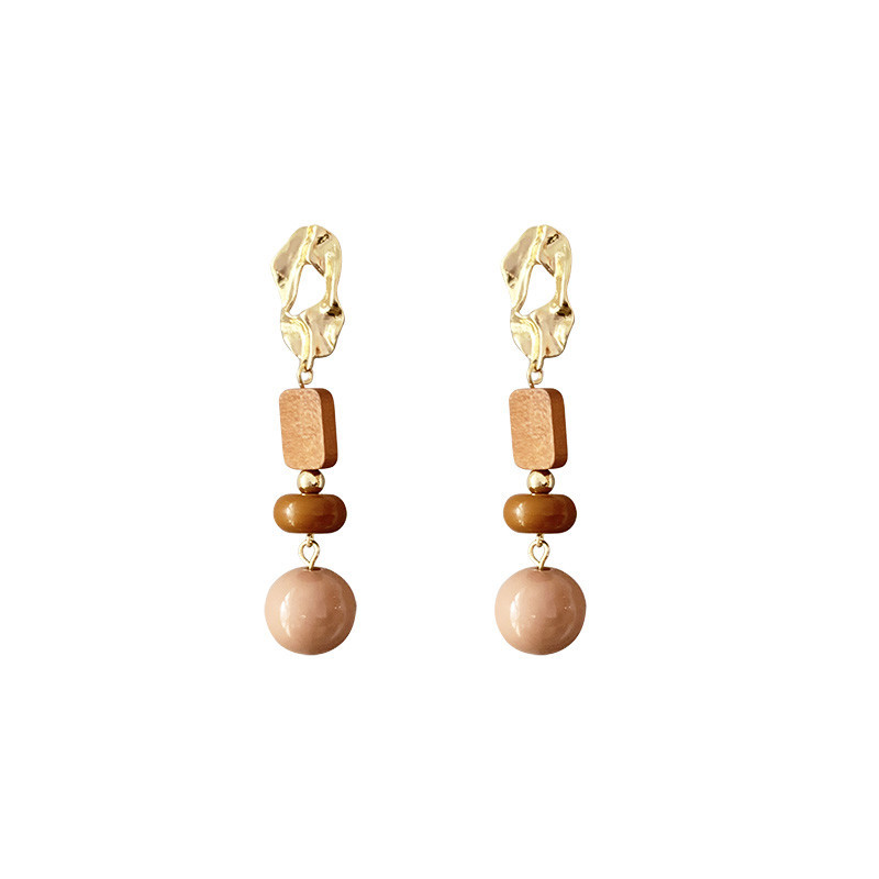 Log resin ball earrings
