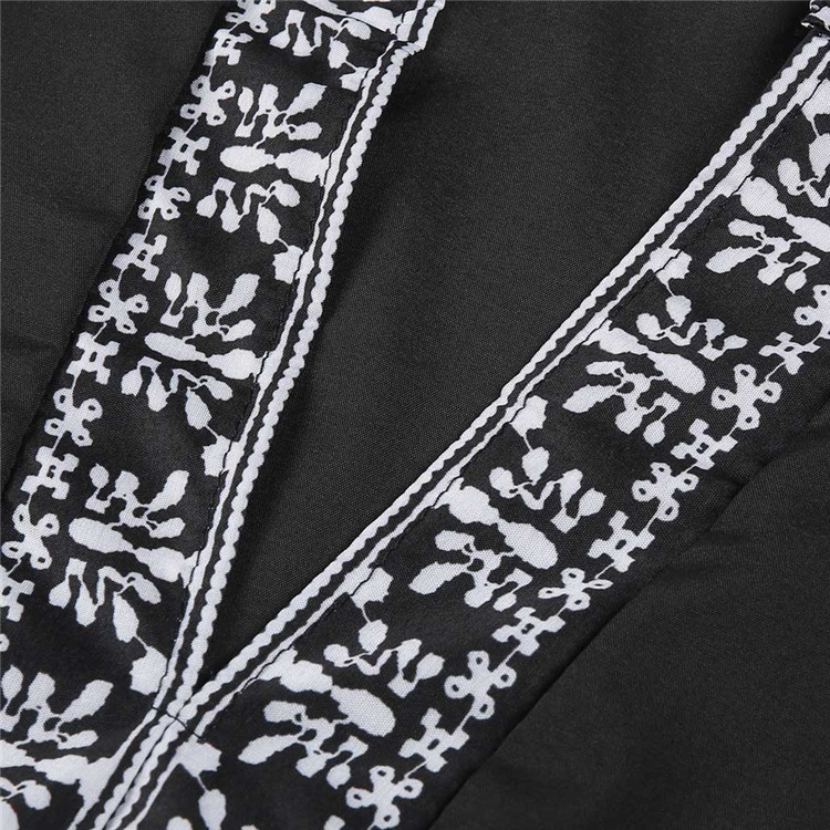 Deep V short sleeve digital printed casual shirt