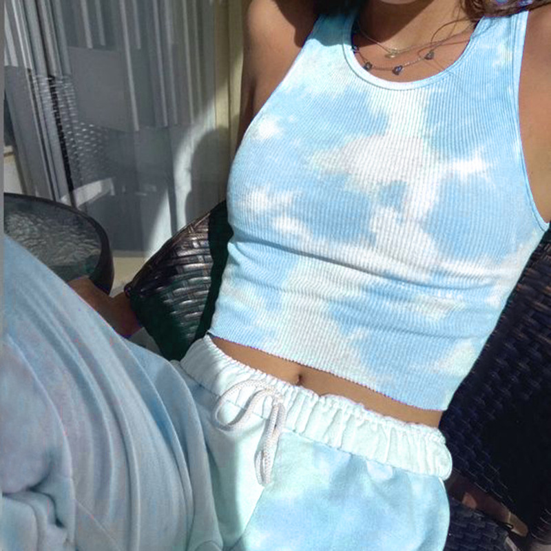 Tie-dye slim slimming sports vest