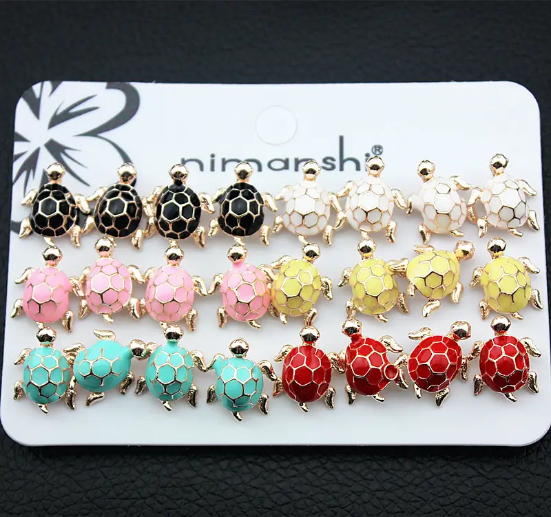 Alloy color oil drop earrings