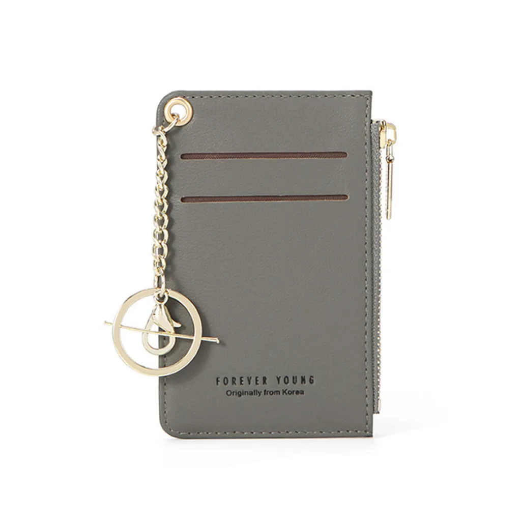 Leather card case - Grey