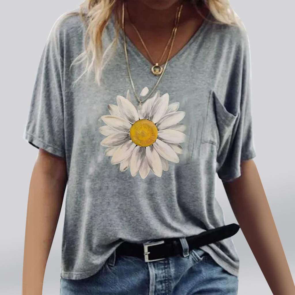 Women's sunflower short sleeve
