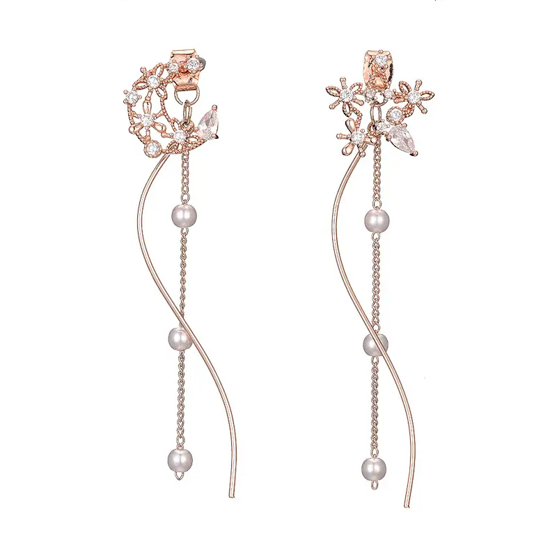 Super fairy long temperament tassel earrings