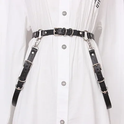 Women's leather belt chain waist chain Black - Shop at LoveMi