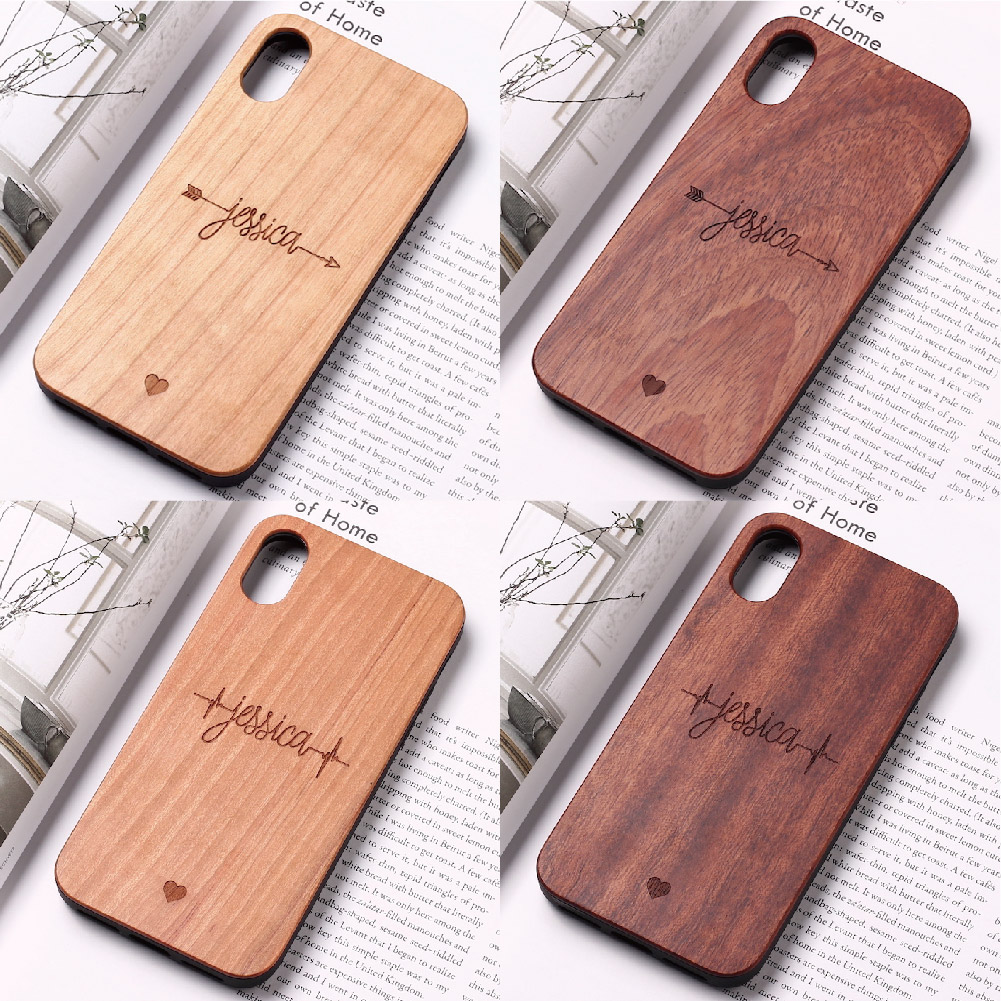 Funda celular madera maciza compatible Apple