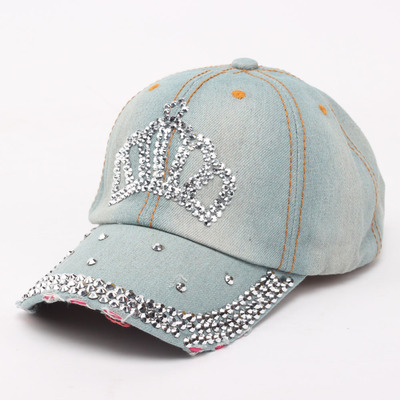 Casual personality diamond baseball cap Sky Blue - Shop at LoveMi