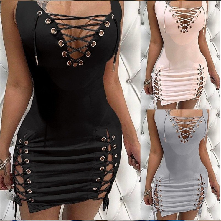 Women's V-neck slim bandage dress