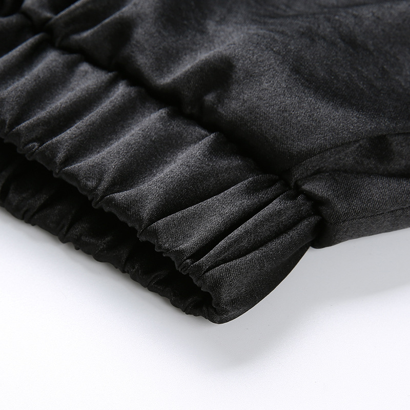 Drawstring shiny loose overalls