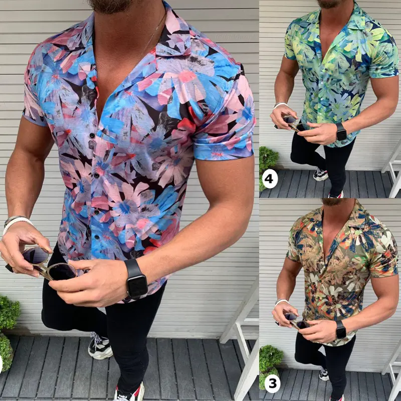Printed beach style suit neck