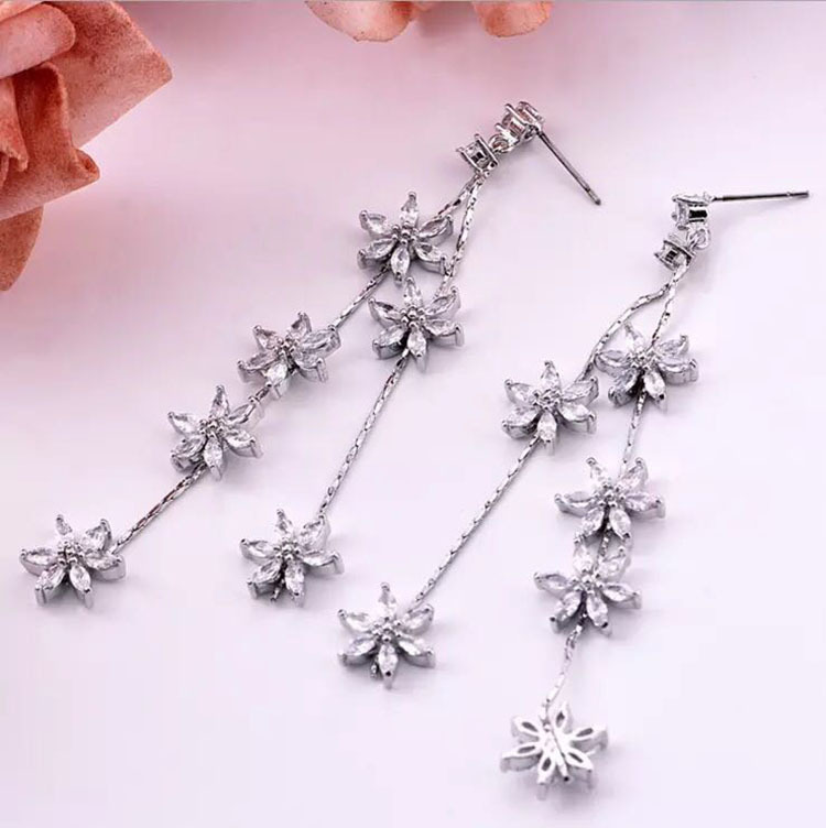 Petal tassel earrings